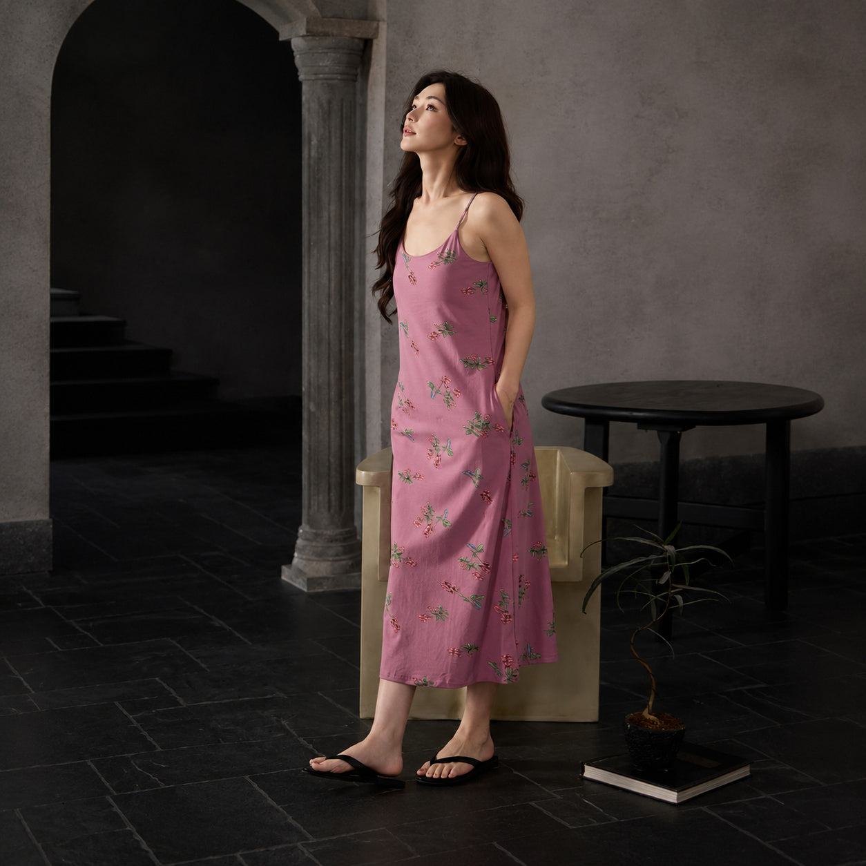 Cotton Lounge Maxi With Bra