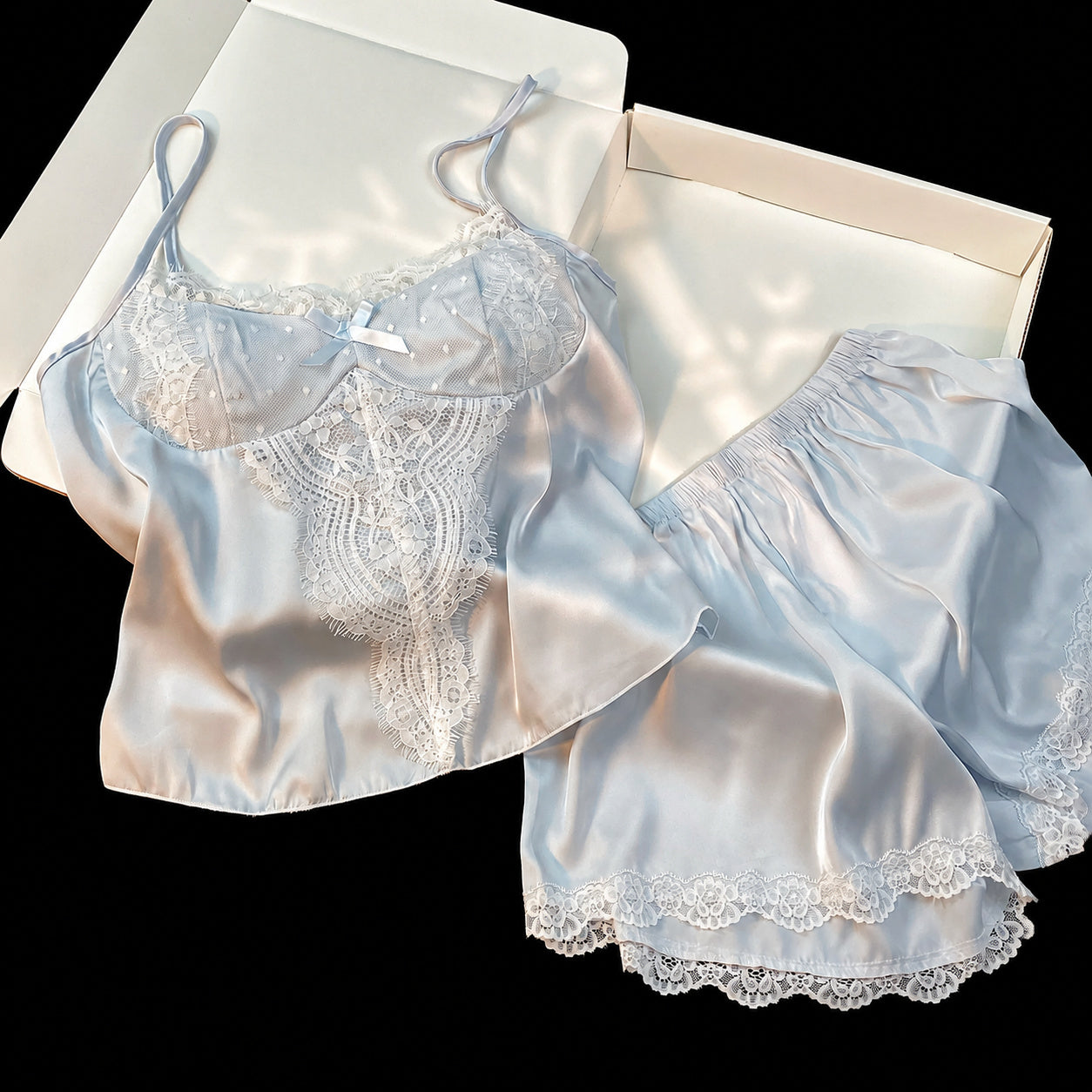 Ice‑Silk Lace Cami Set