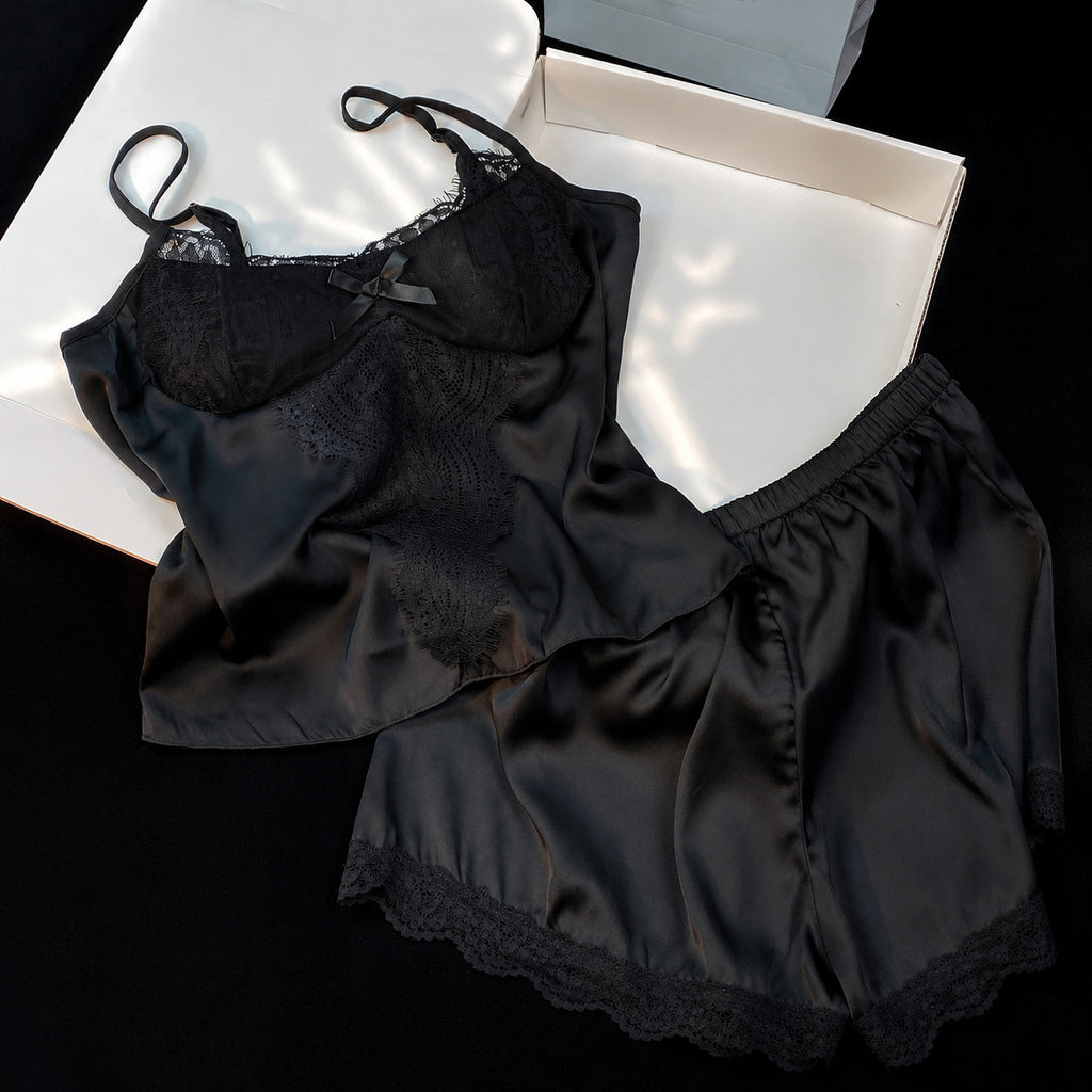 Ice‑Silk Lace Cami Set
