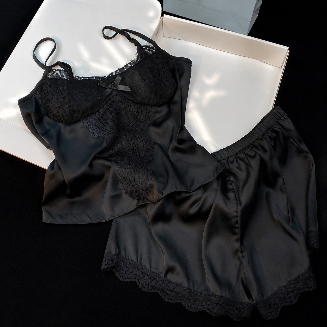 Ice‑Silk Lace Cami Set