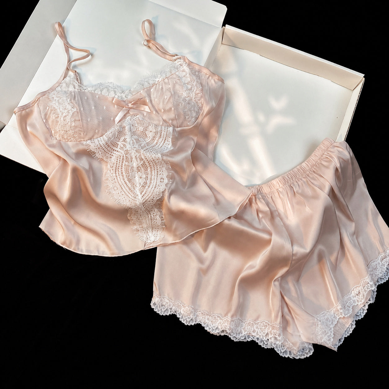 Ice‑Silk Lace Cami Set