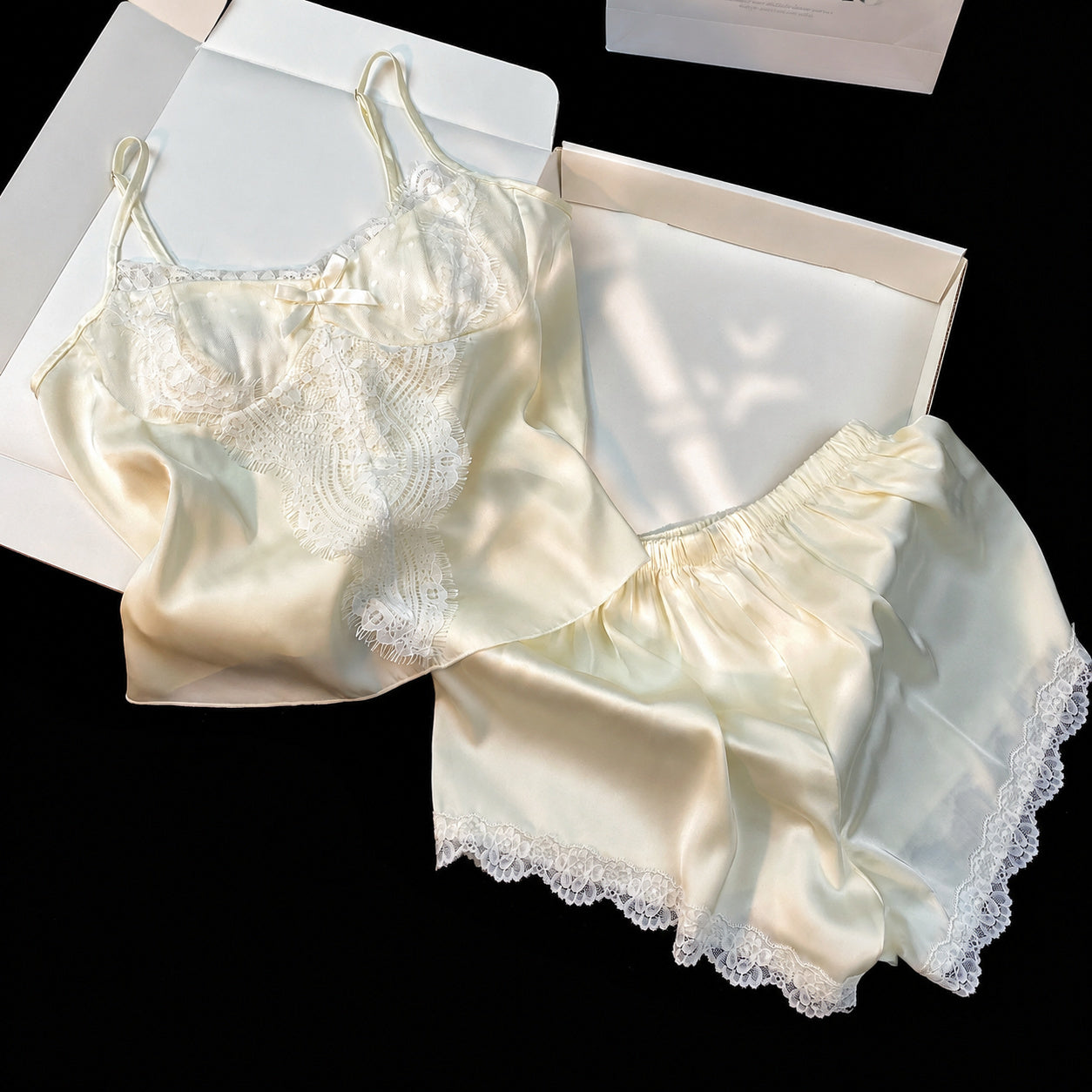 Ice‑Silk Lace Cami Set