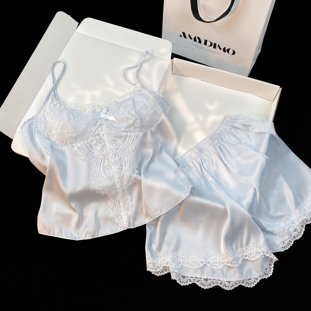 Ice‑Silk Lace Cami Set