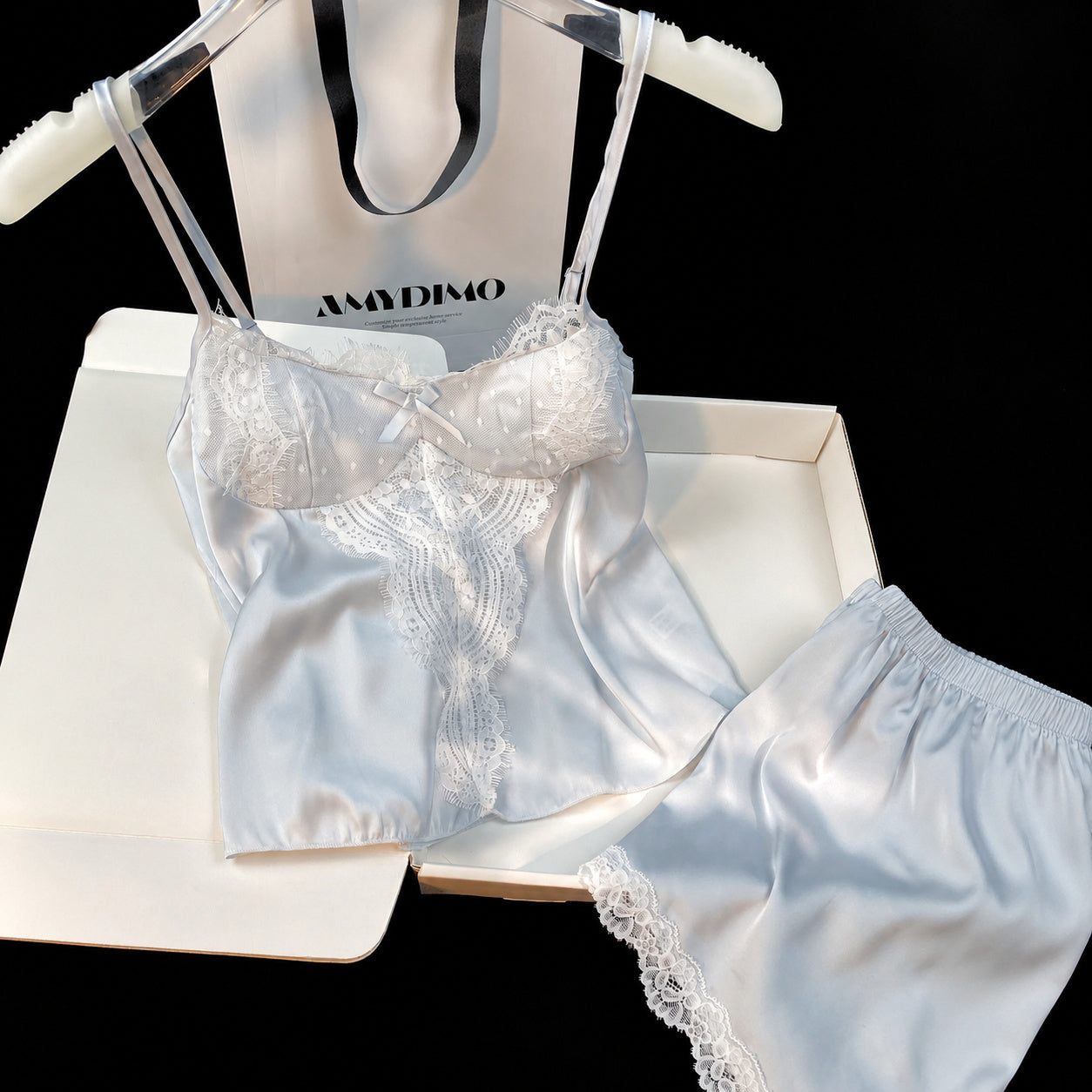 Ice‑Silk Lace Cami Set