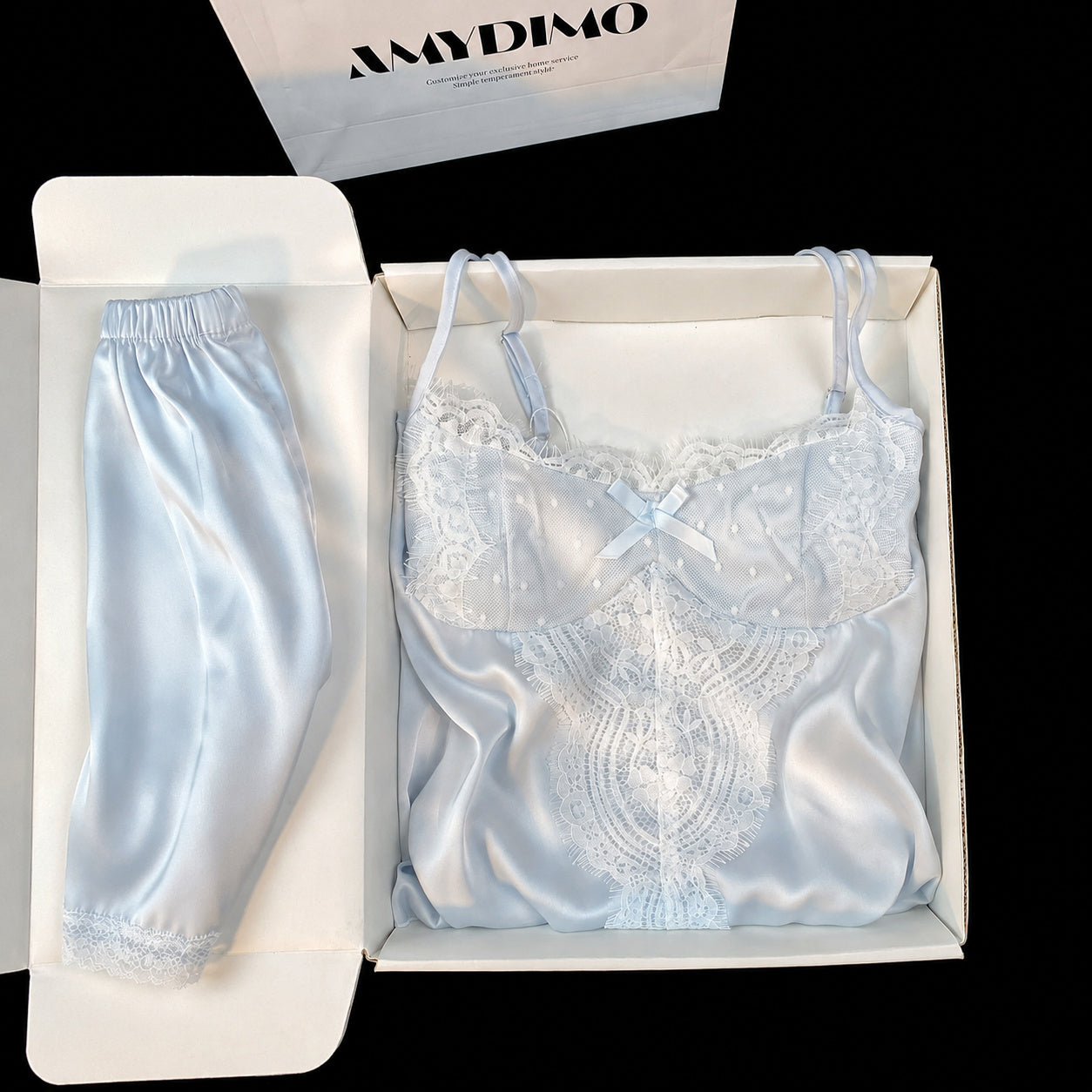 Ice‑Silk Lace Cami Set