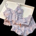 Lace Satin Camisole Shorts Set