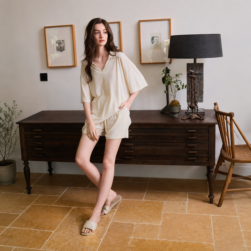 Lyocell Short-Sleeve Pajama Set
