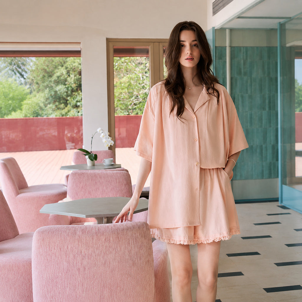 Modal Cotton Cardigan Pajama Set