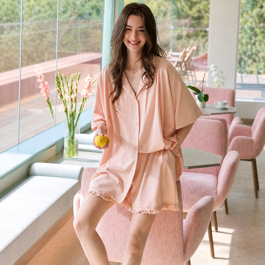 Modal Cotton Cardigan Pajama Set