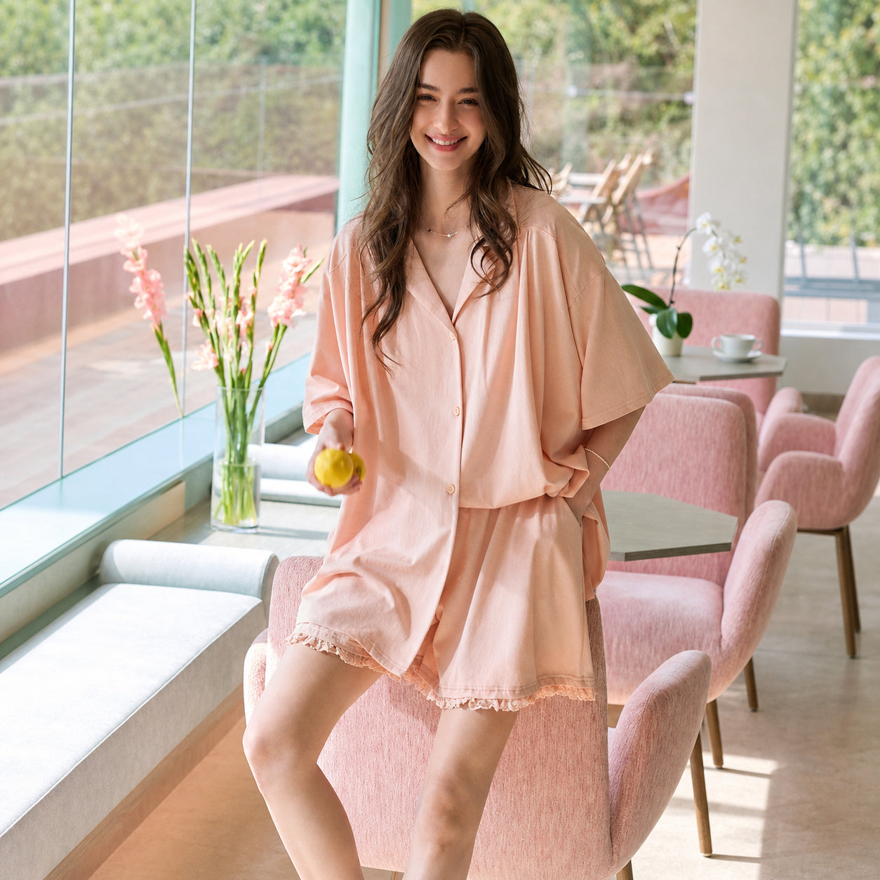 Modal Cotton Cardigan Pajama Set