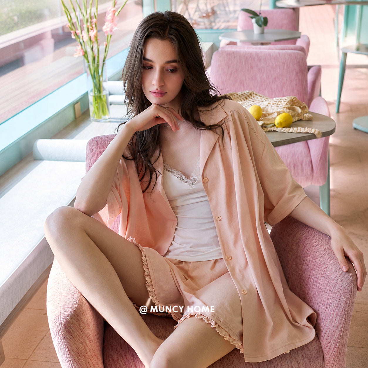 Modal Cotton Cardigan Pajama Set