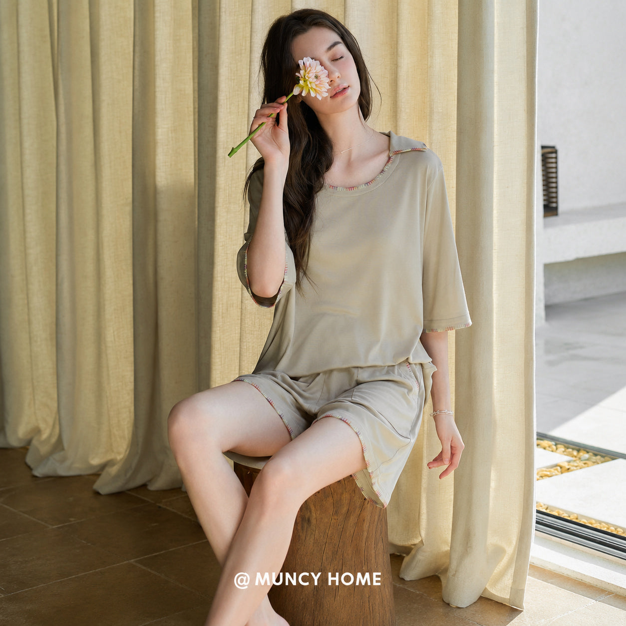 Linen Pajama Set Soft Pastel