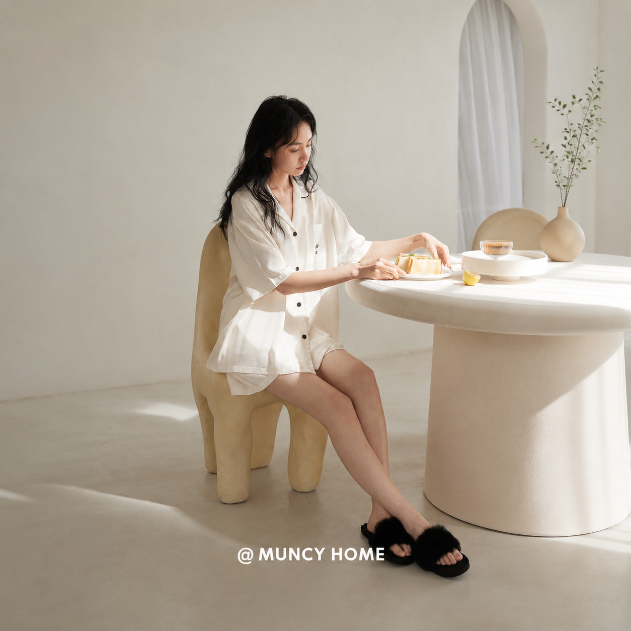 Ice Silk Couple Pajama Set