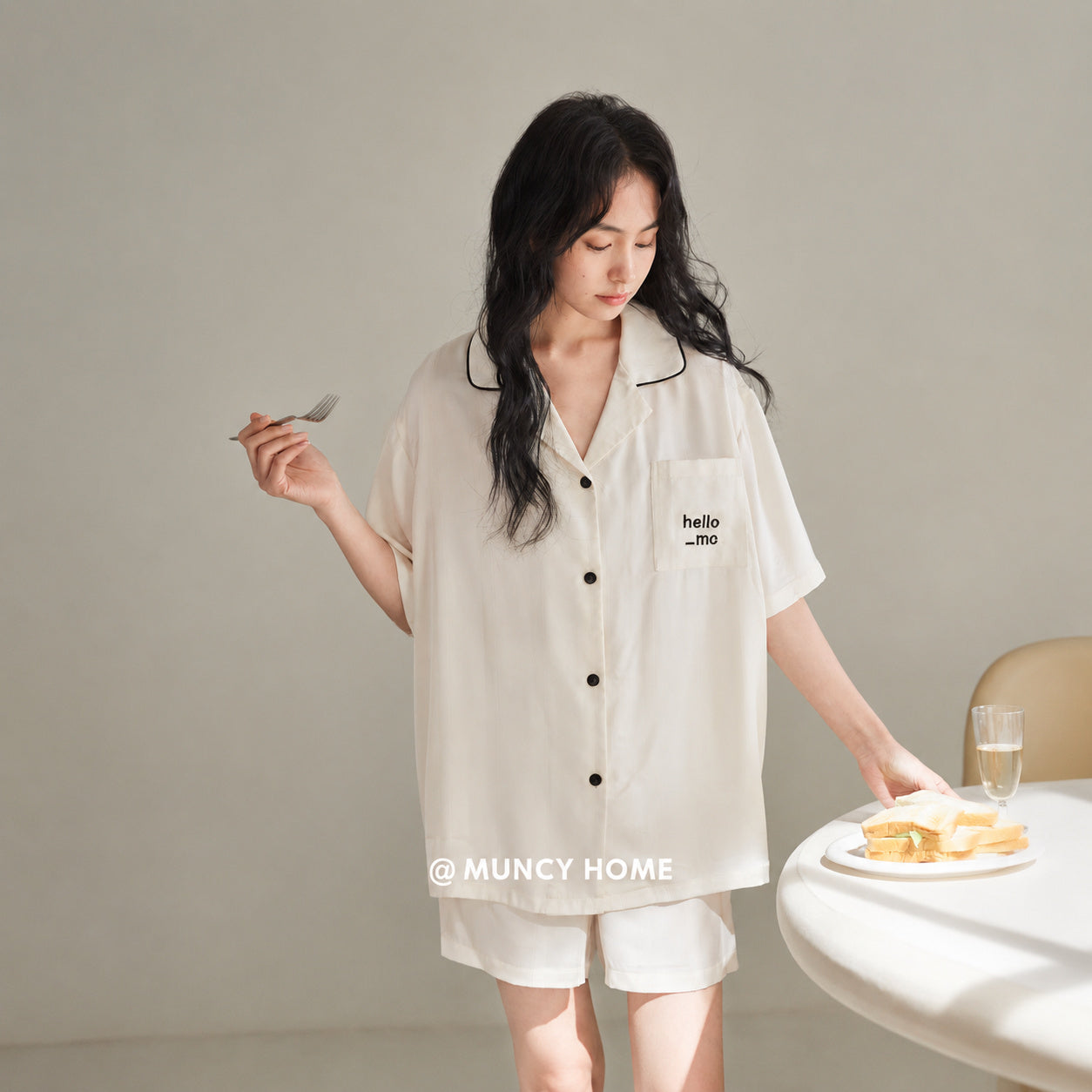 Ice Silk Couple Pajama Set
