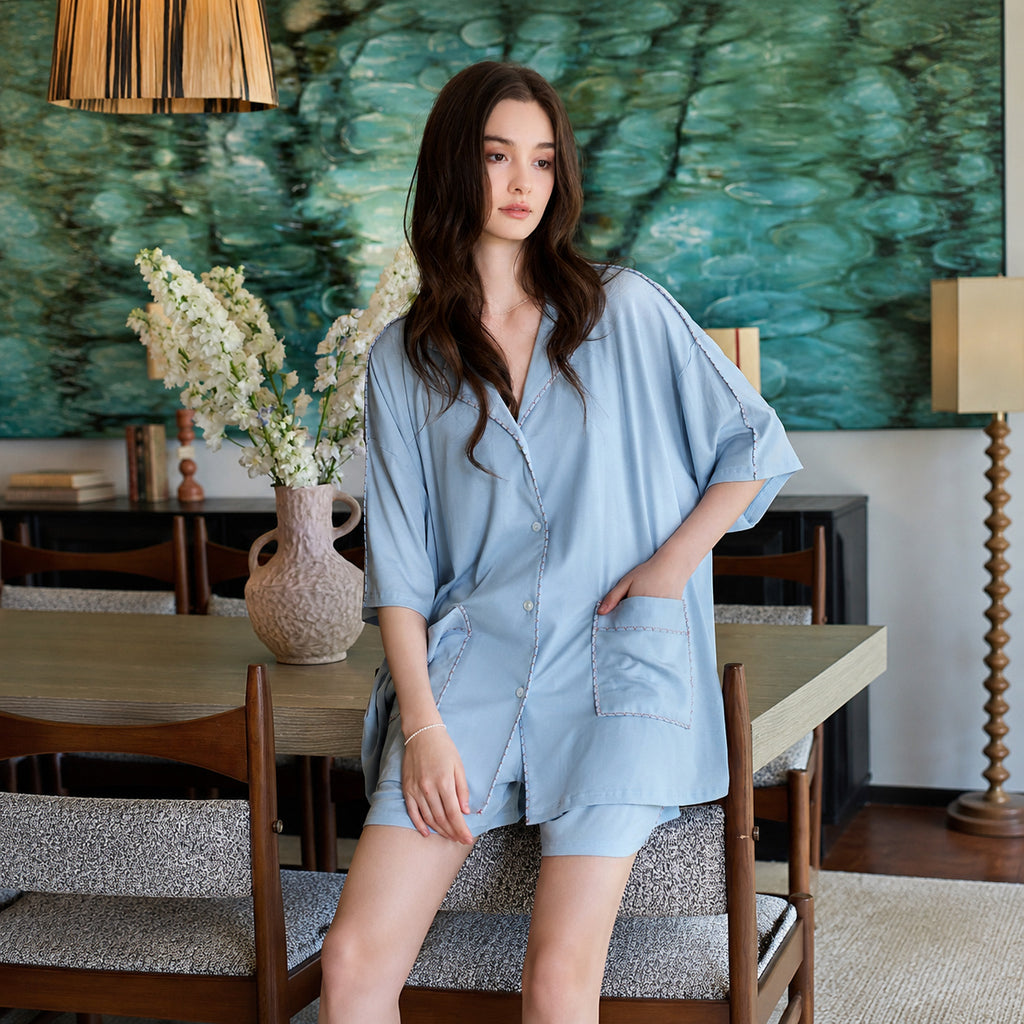 Blue Lyocell Summer Pajamas