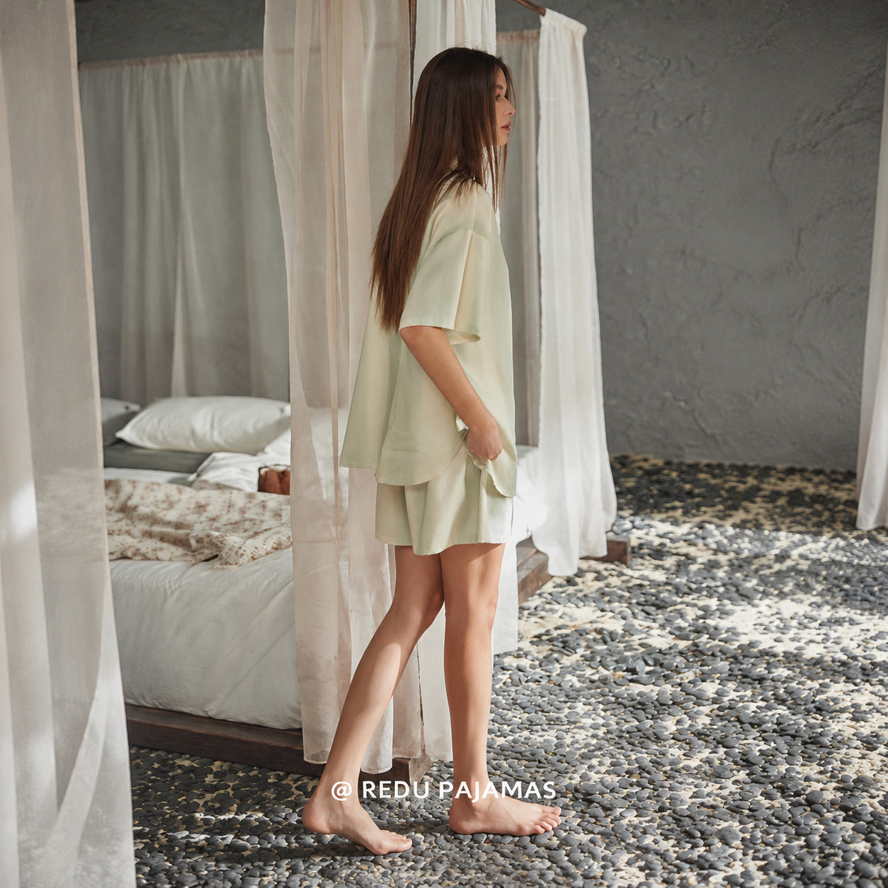 Cooling Ice Silk Sleep Short Set