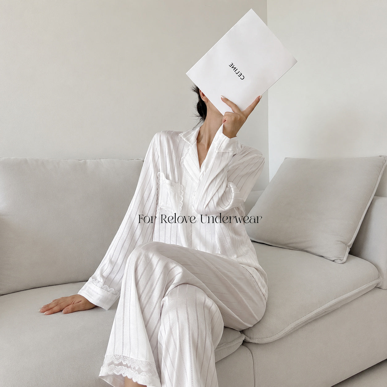 Striped Ice Silk Pajama Set