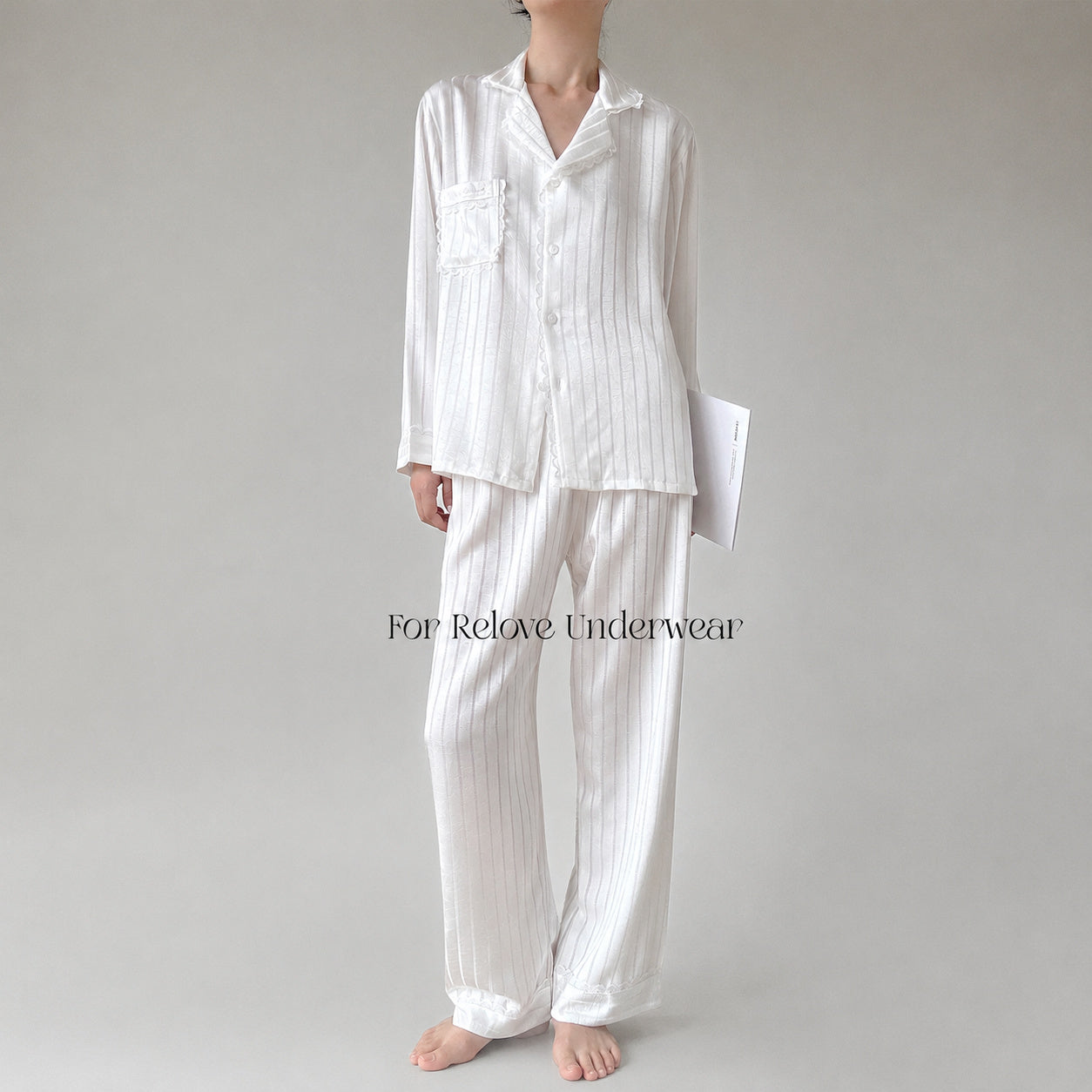 Striped Ice Silk Pajama Set