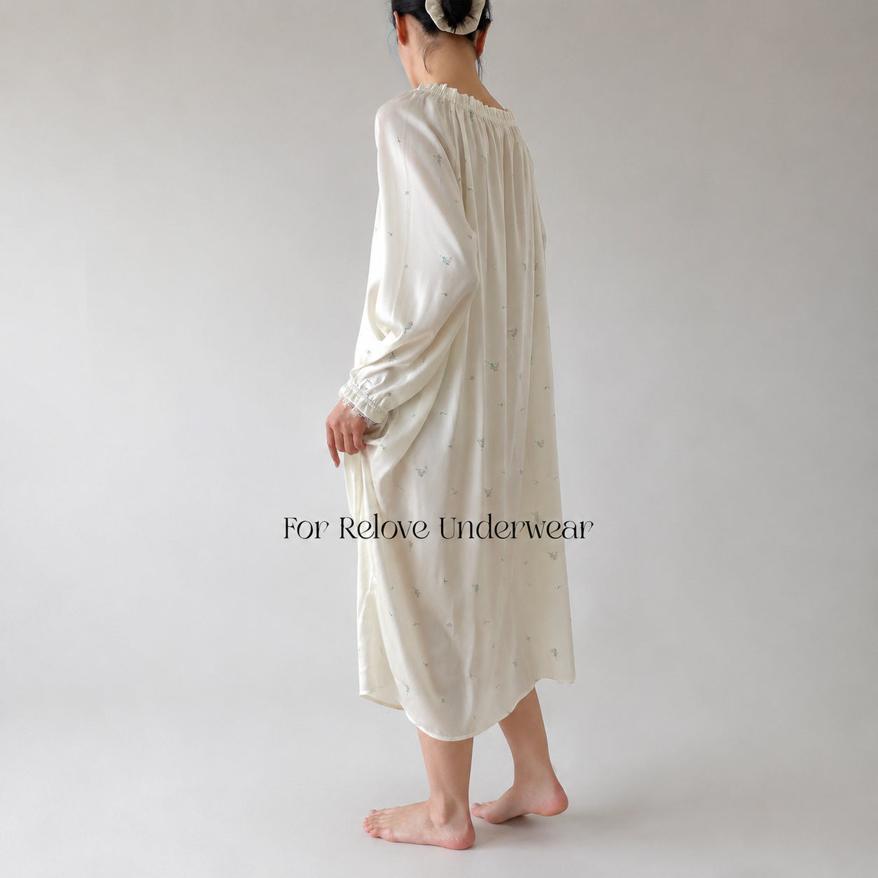 French Floral Ice Silk Nightgown