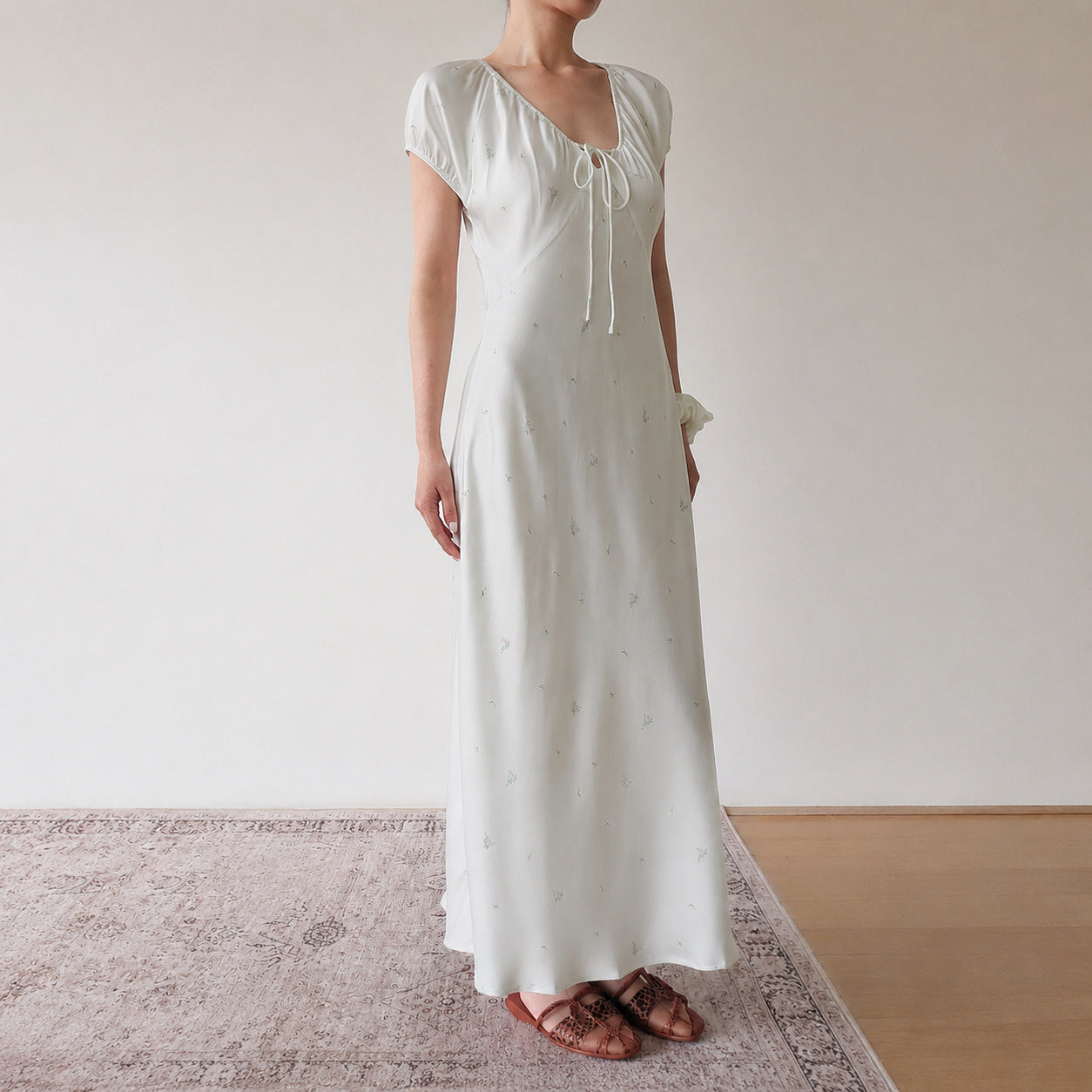 Ice Silk Floral Nightgown