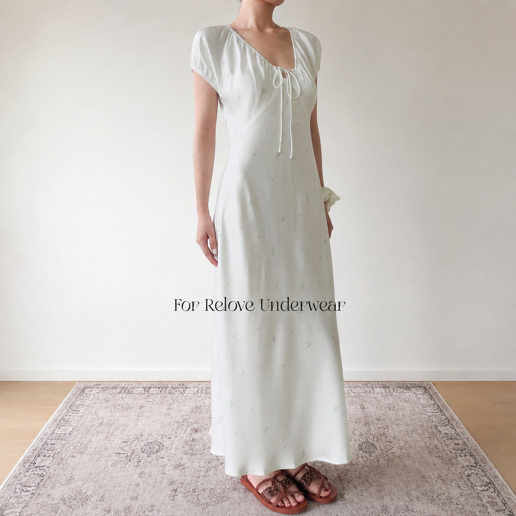 Ice Silk Floral Nightgown