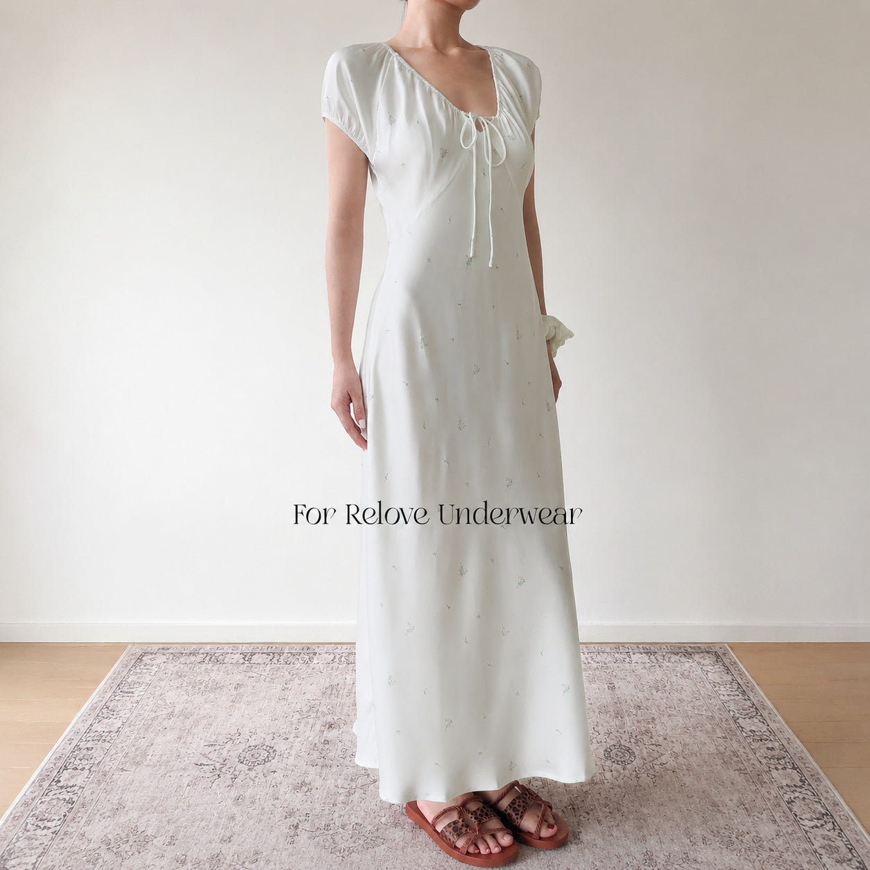 Ice Silk Floral Nightgown