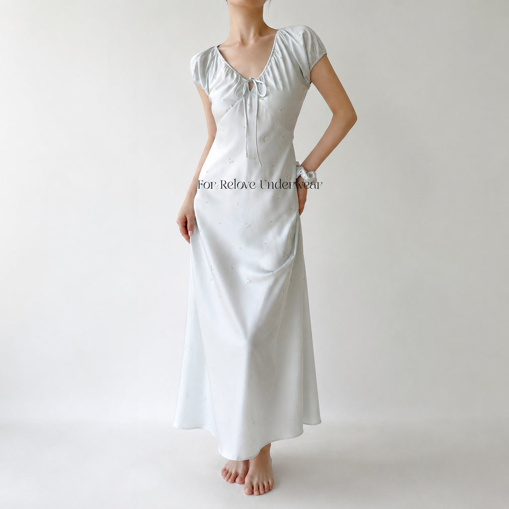 Ice Silk Floral Nightgown