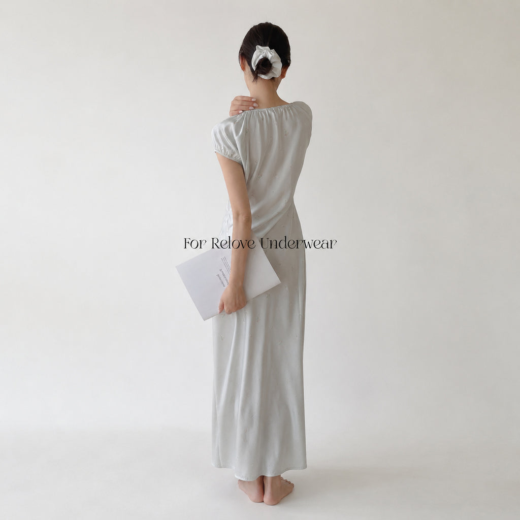 Ice Silk Floral Nightgown