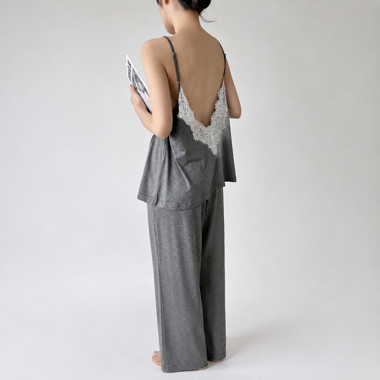 Lace Backless Cami Set
