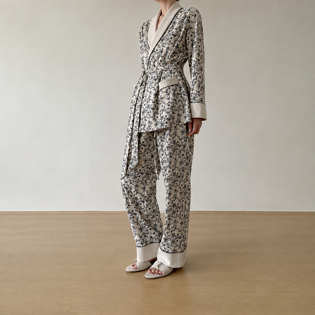 Vintage Floral Pajama Set
