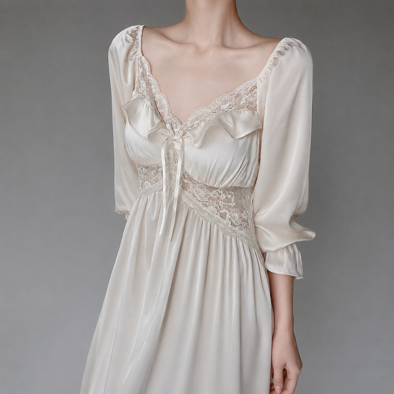 Silk Ice Long Sleeve Nightgown