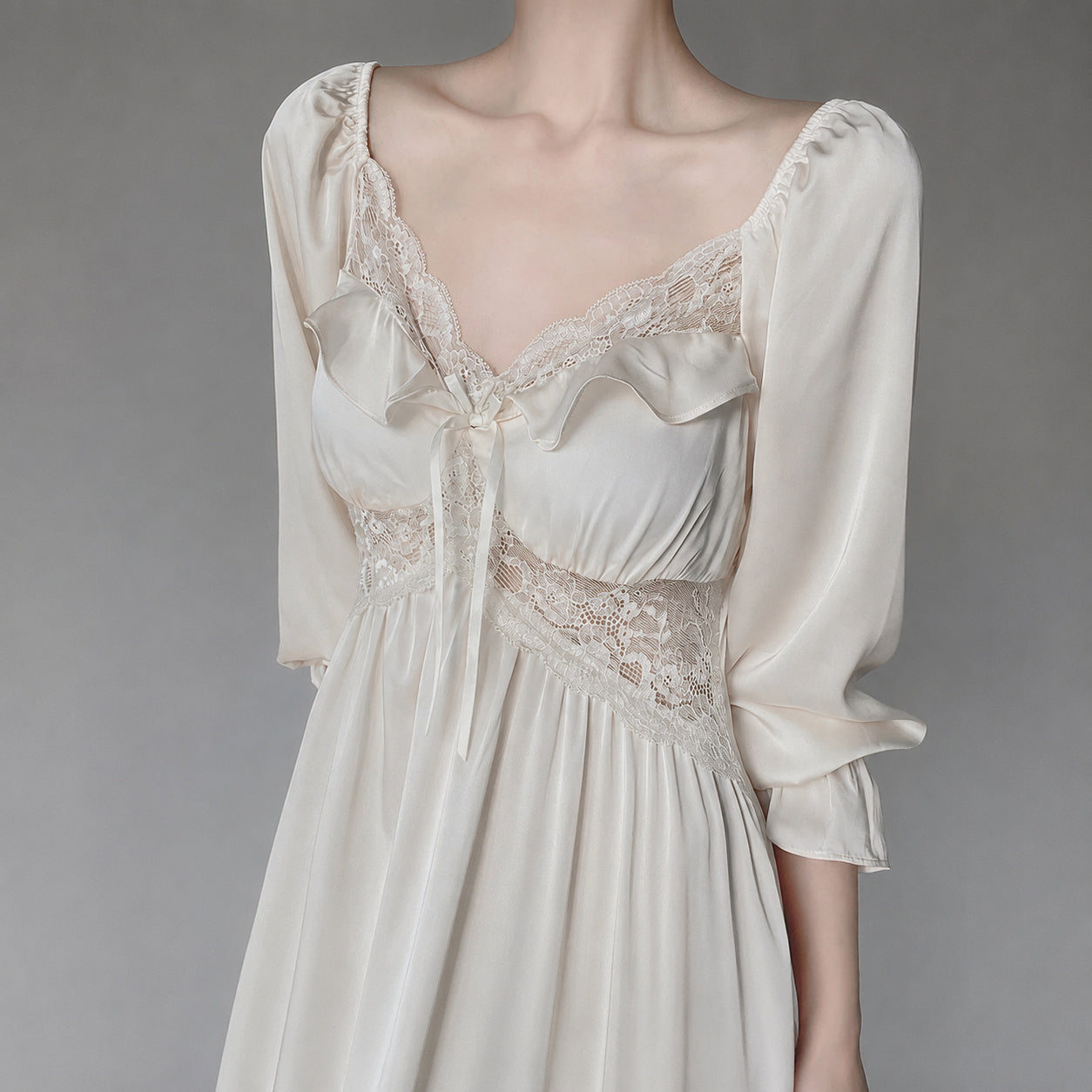 Silk Ice Long Sleeve Nightgown