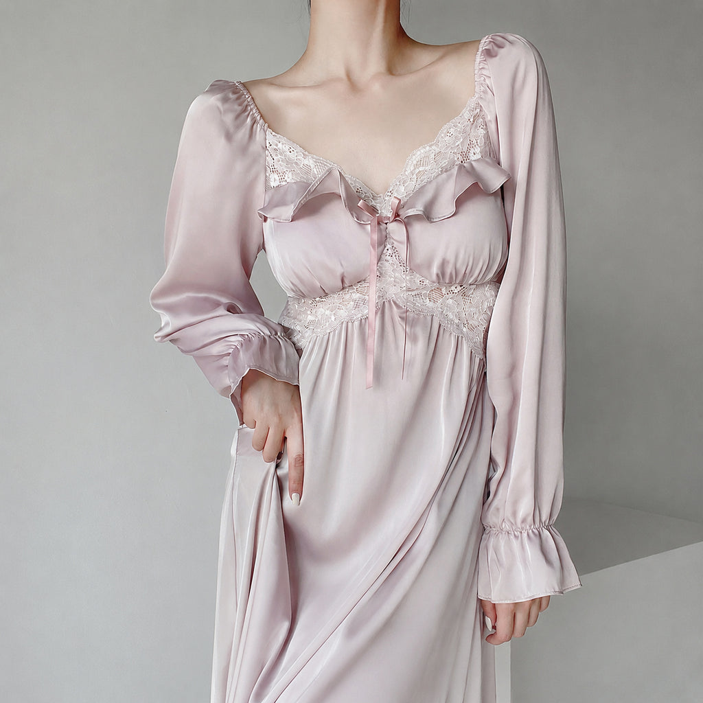 Silk Ice Long Sleeve Nightgown