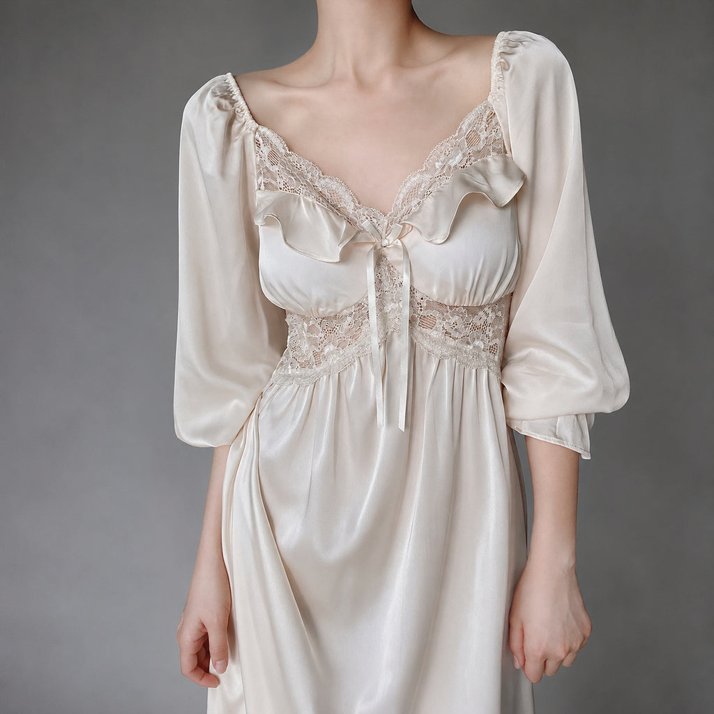 Silk Ice Long Sleeve Nightgown