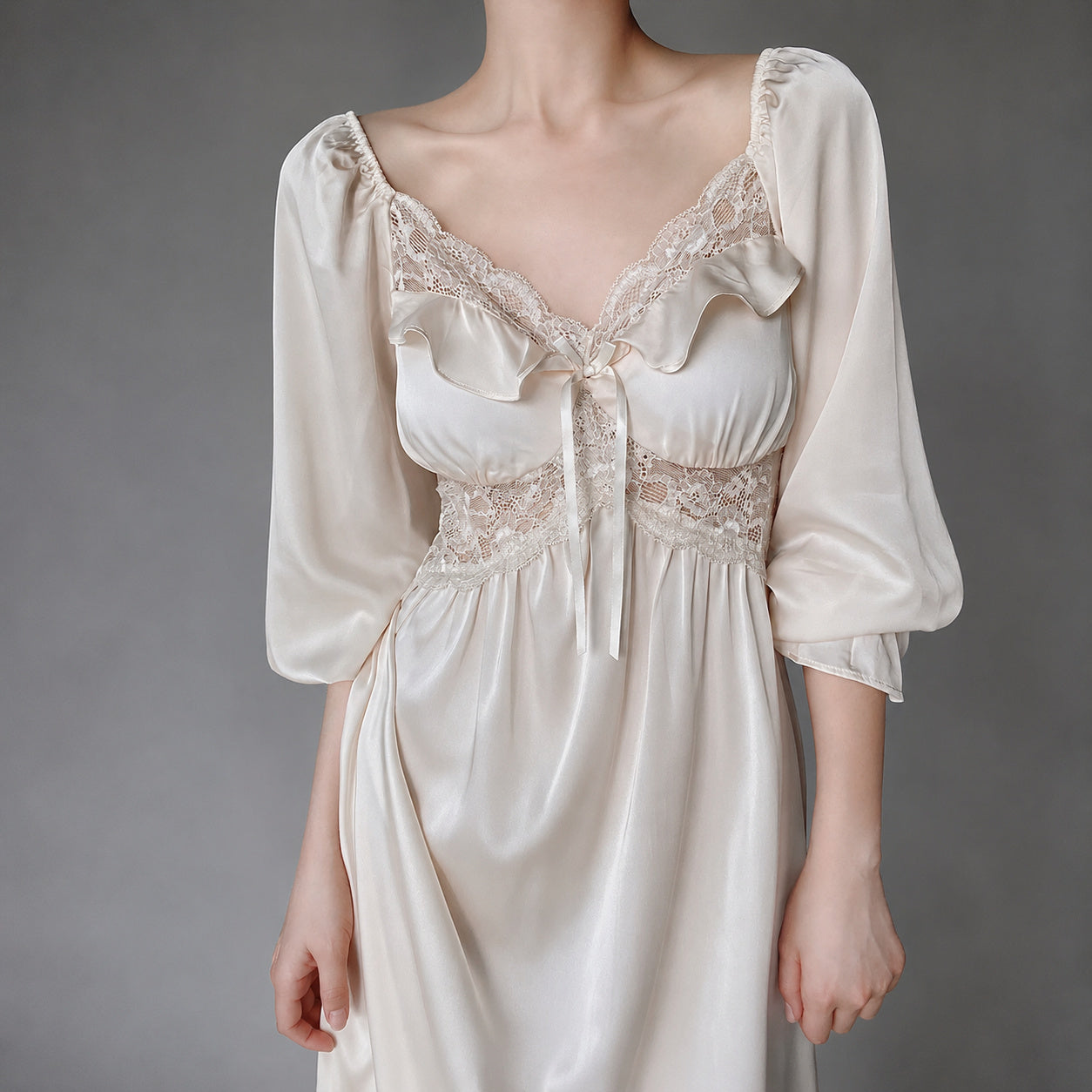 Silk Ice Long Sleeve Nightgown