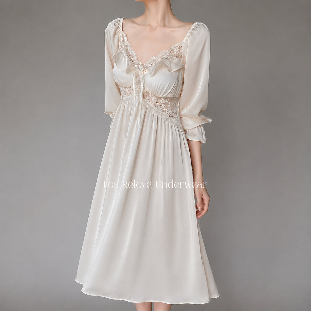 Silk Ice Long Sleeve Nightgown
