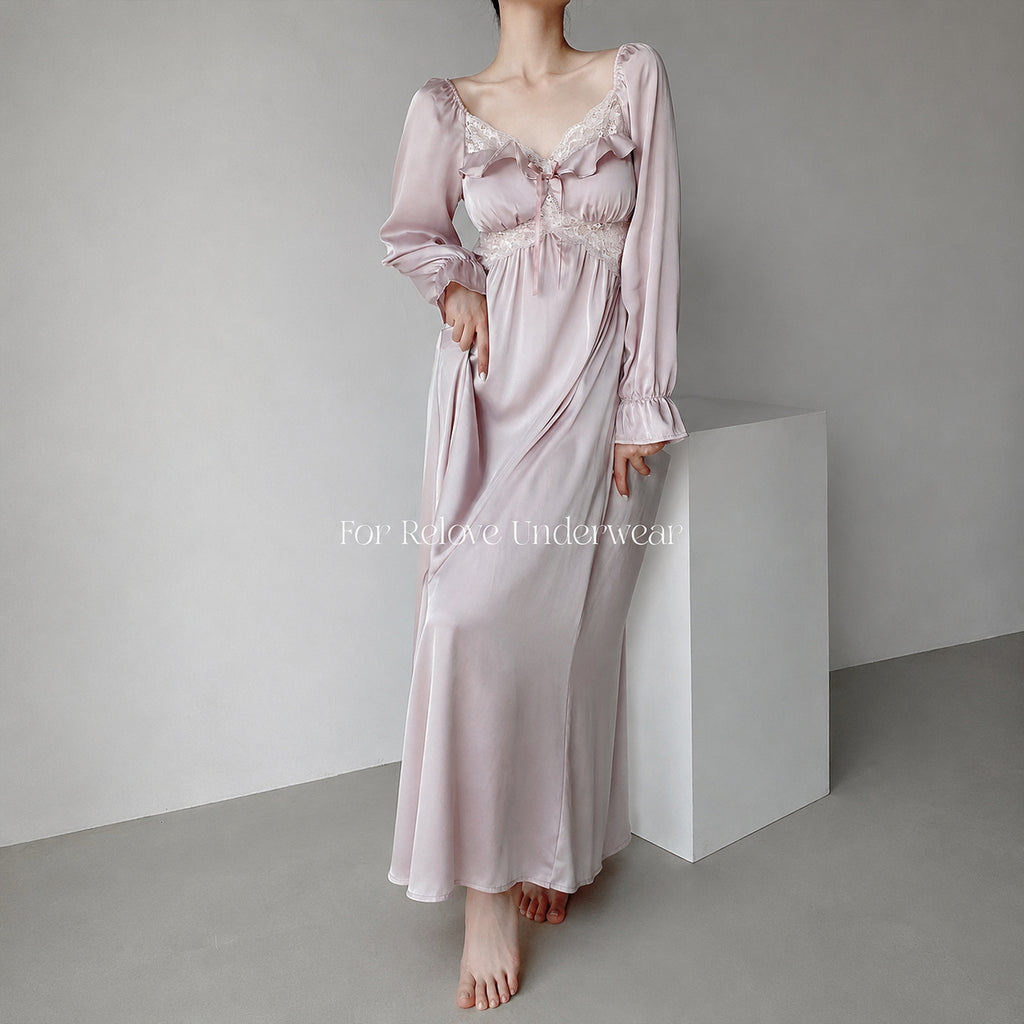 Silk Ice Long Sleeve Nightgown