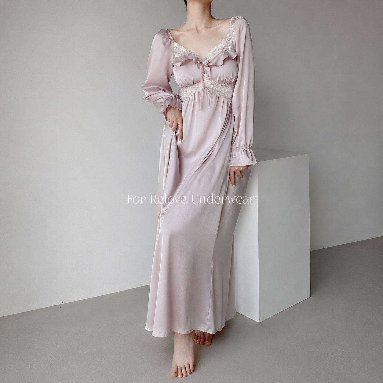 Silk Ice Long Sleeve Nightgown