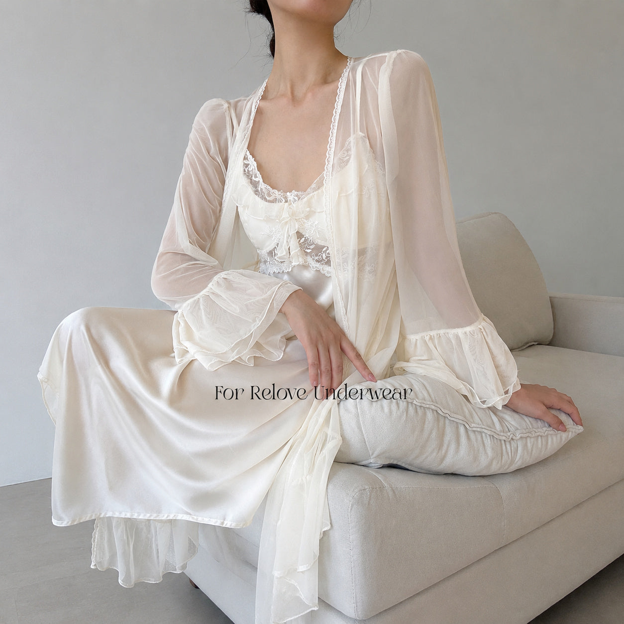 French Lace Silk Sleep Set