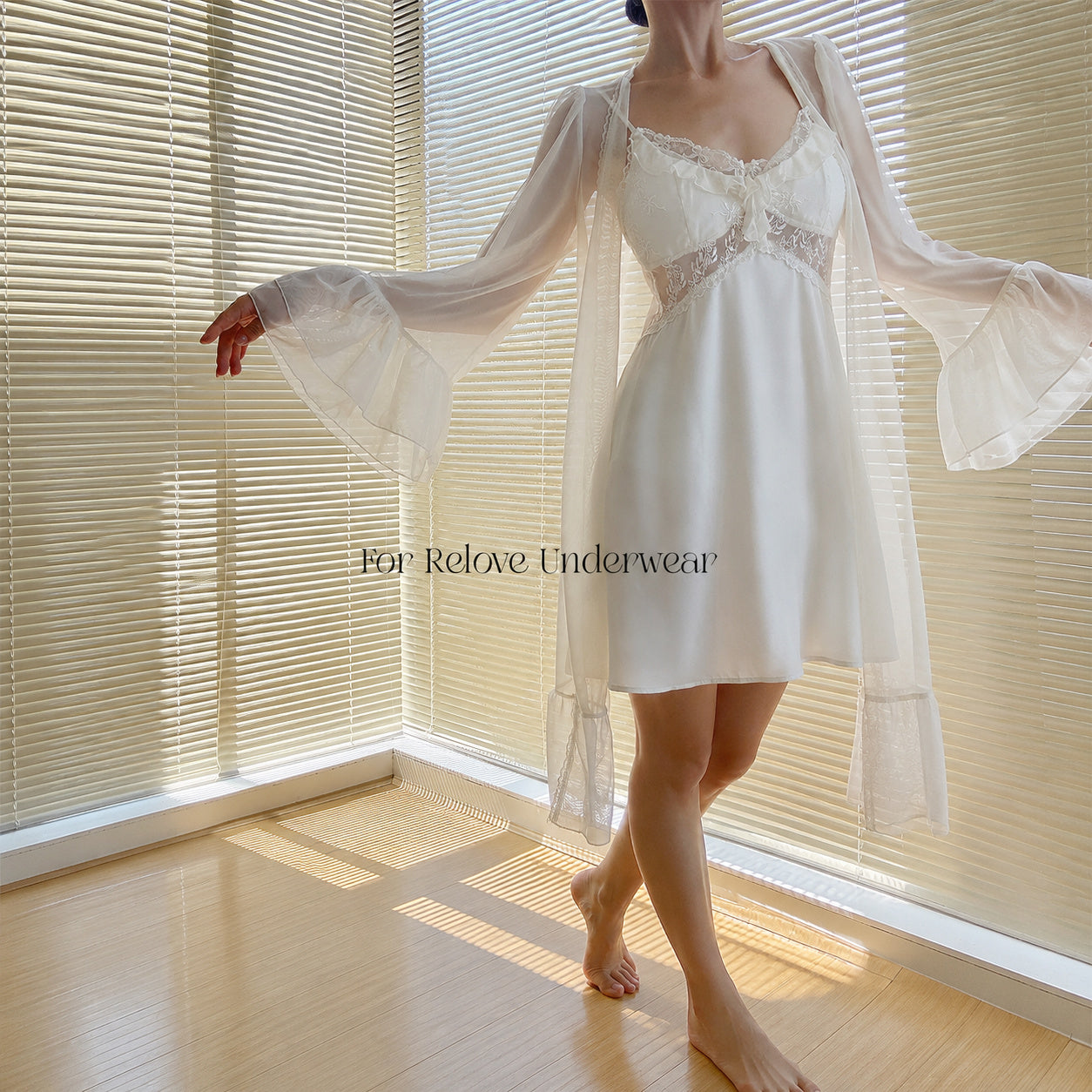 French Lace Silk Sleep Set