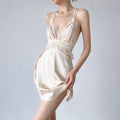 Shimmering Ice Silk Nightgown Set