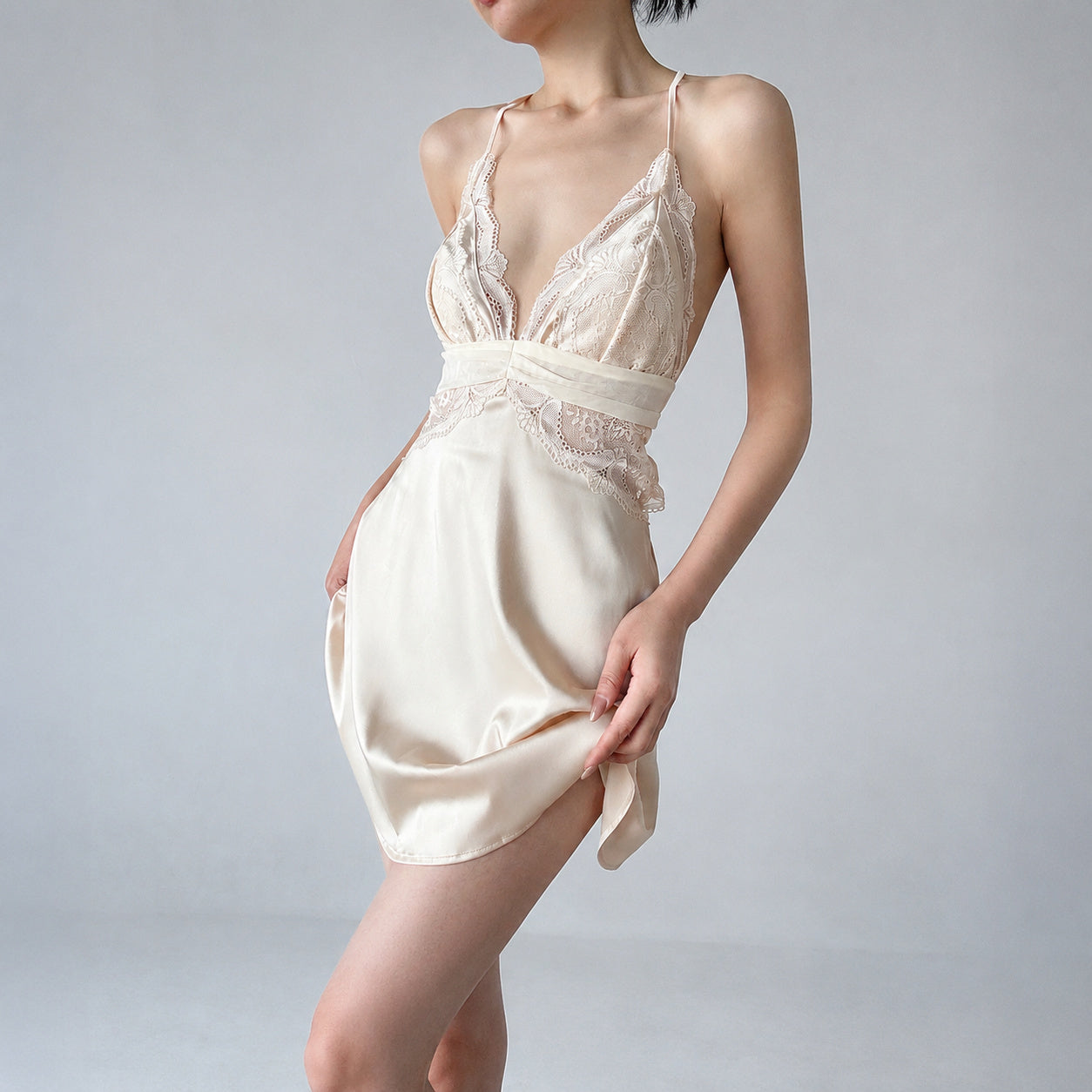 Silk Slip Dress With Robe