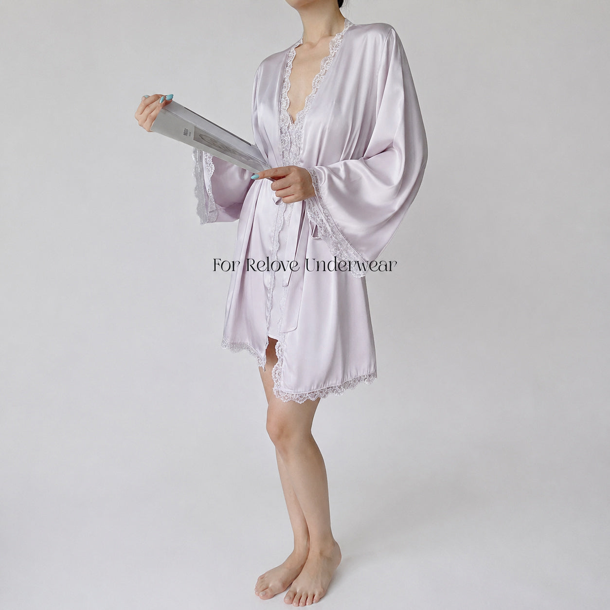 Silk Slip Dress With Robe