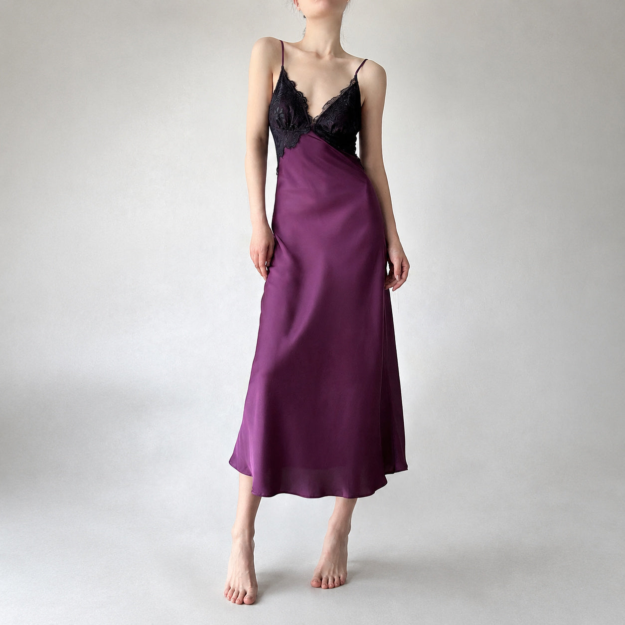 Ice Silk Lace Backless Nightie