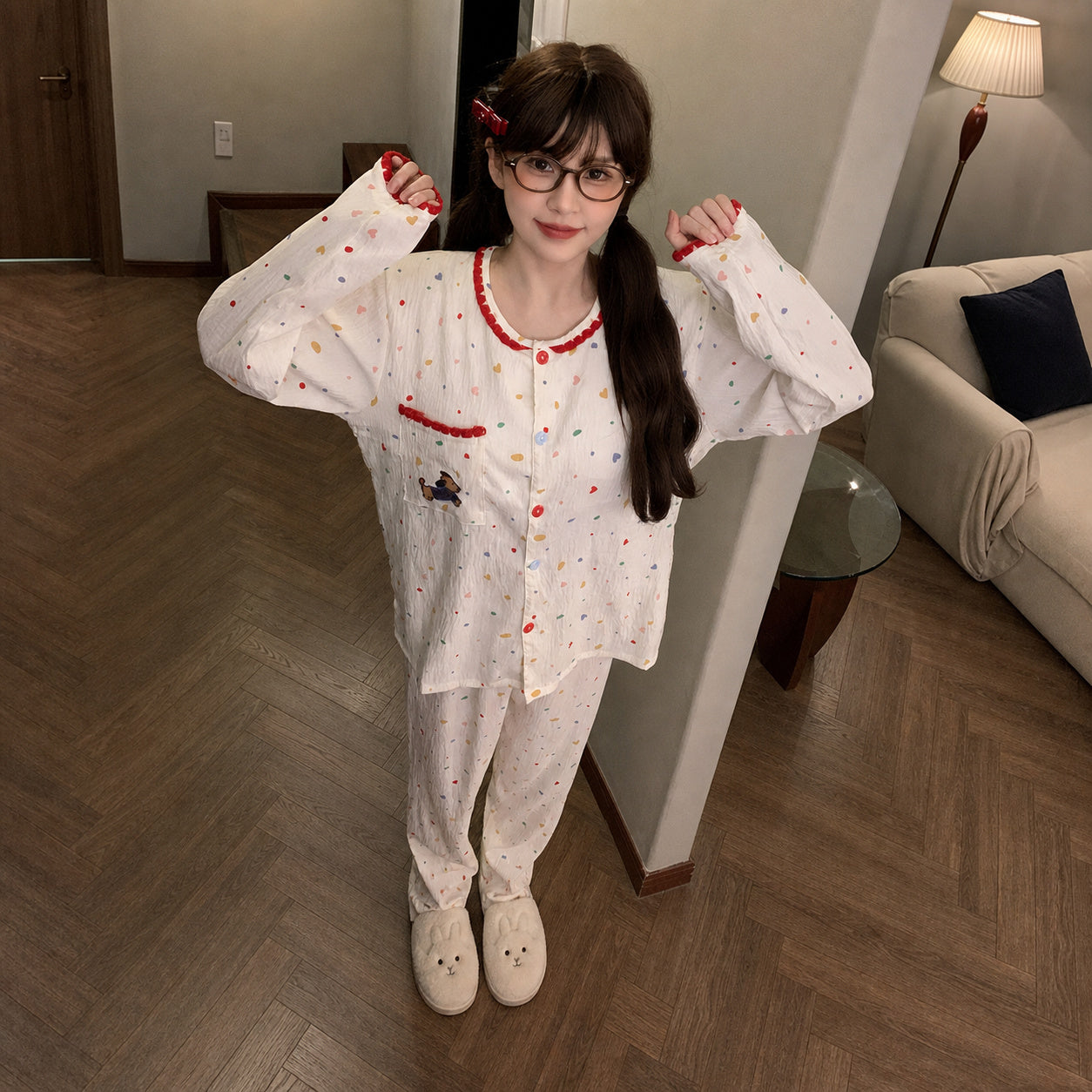 Cotton Dog Print Pajamas