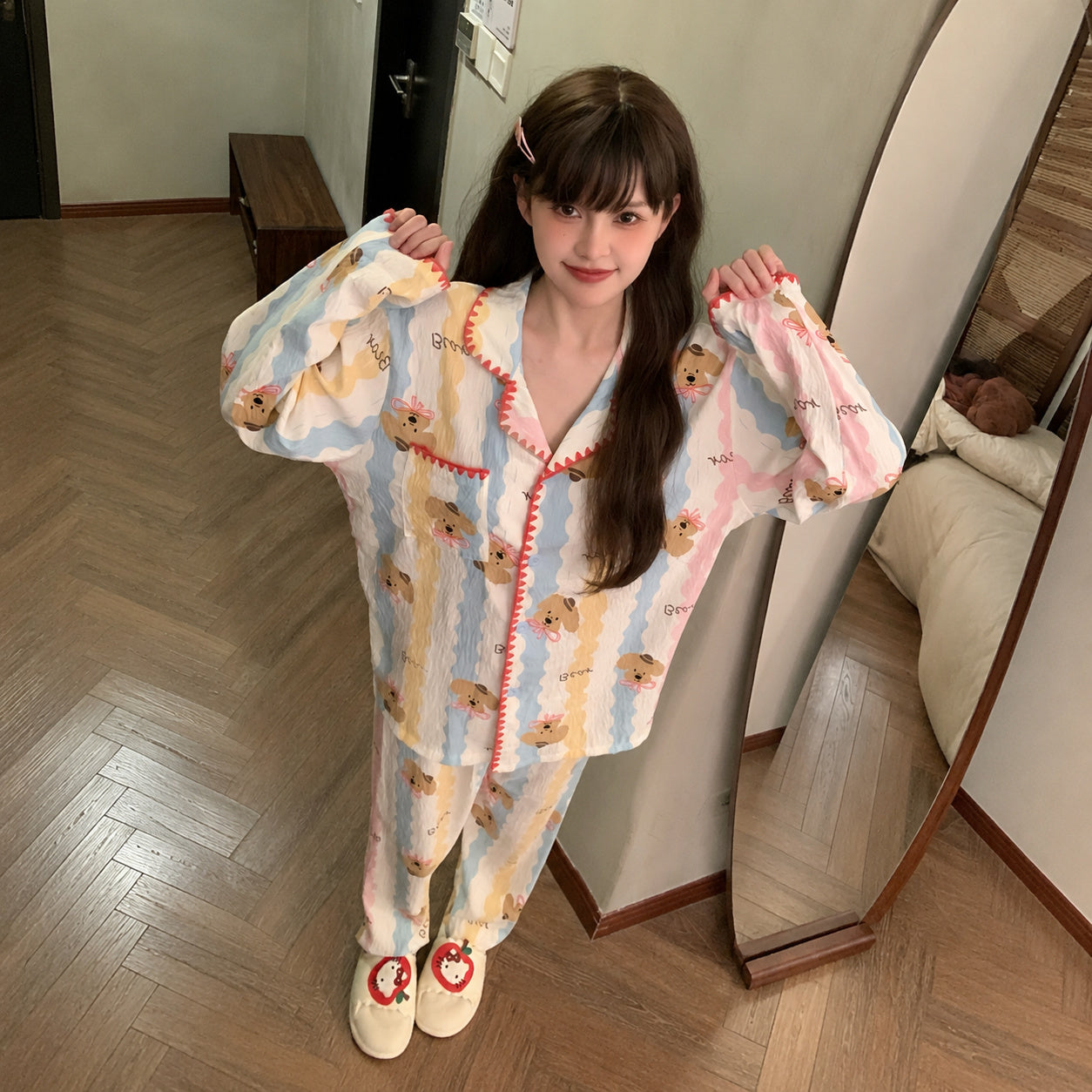 Cotton Dog Print Pajamas