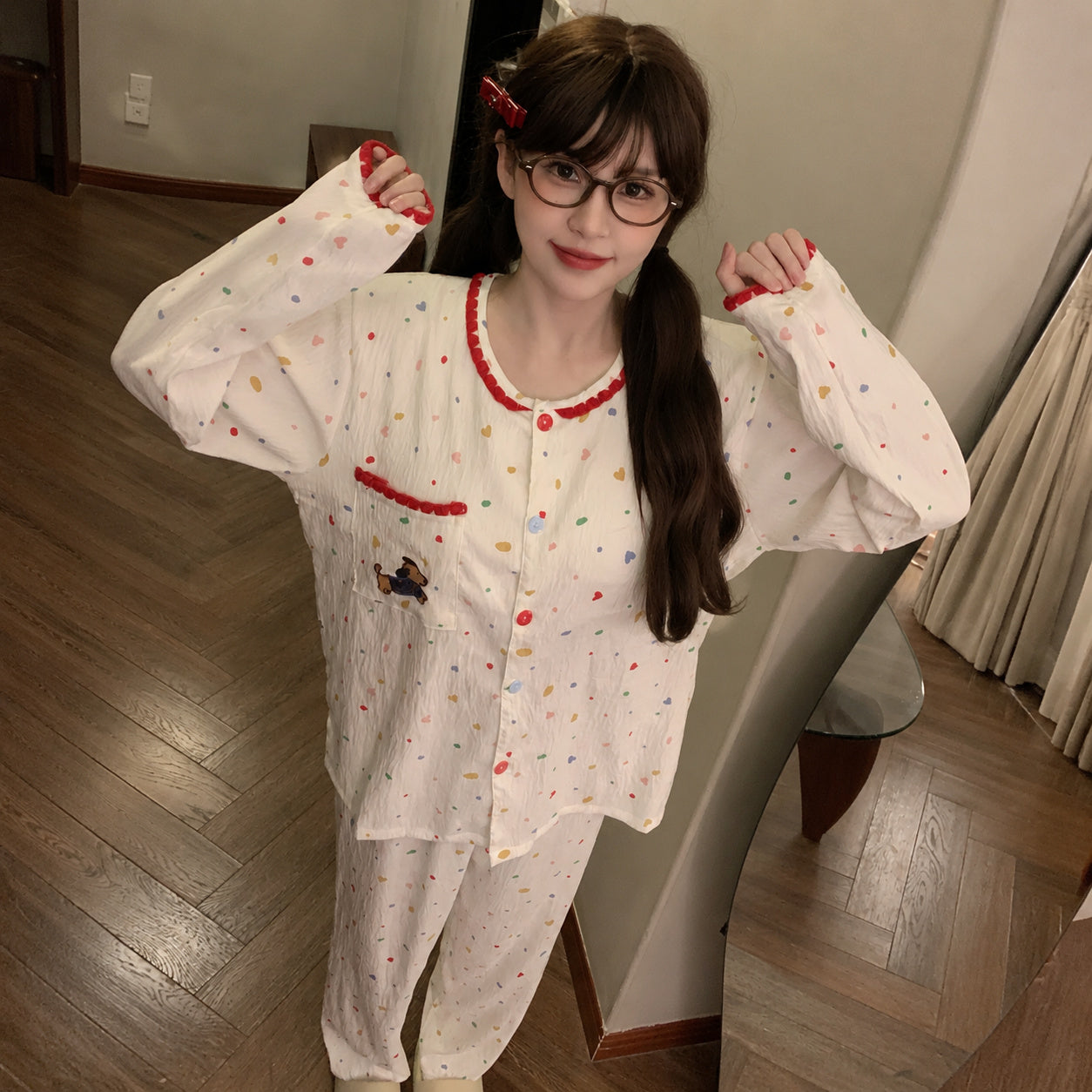 Cotton Dog Print Pajamas