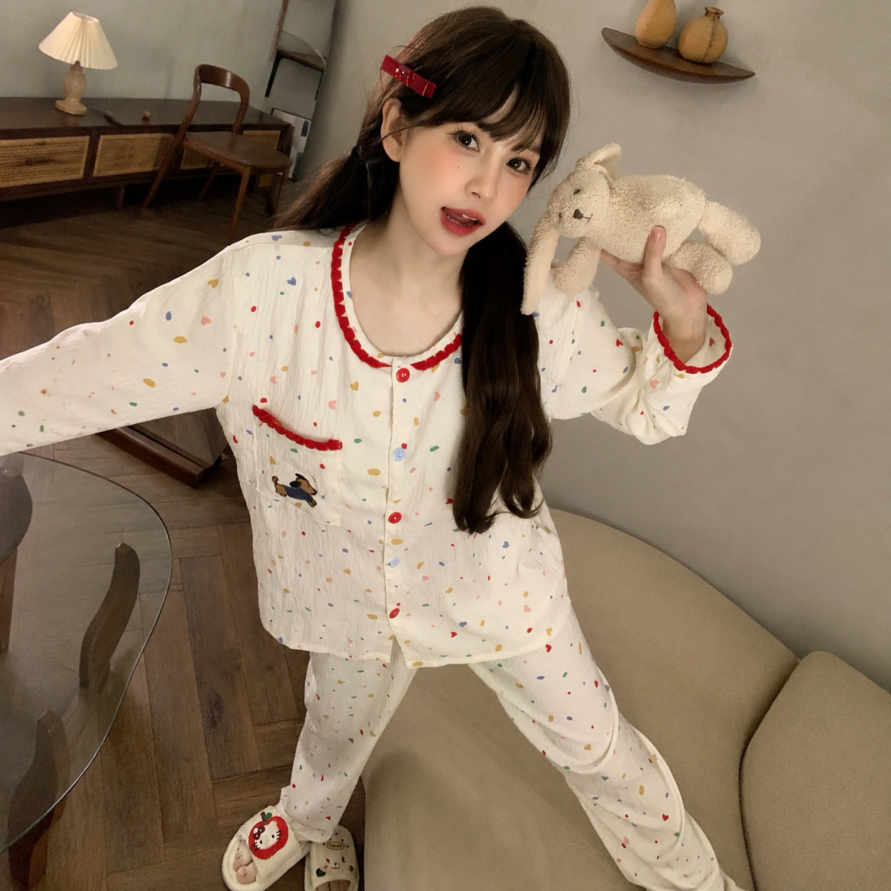 Cotton Dog Print Pajamas