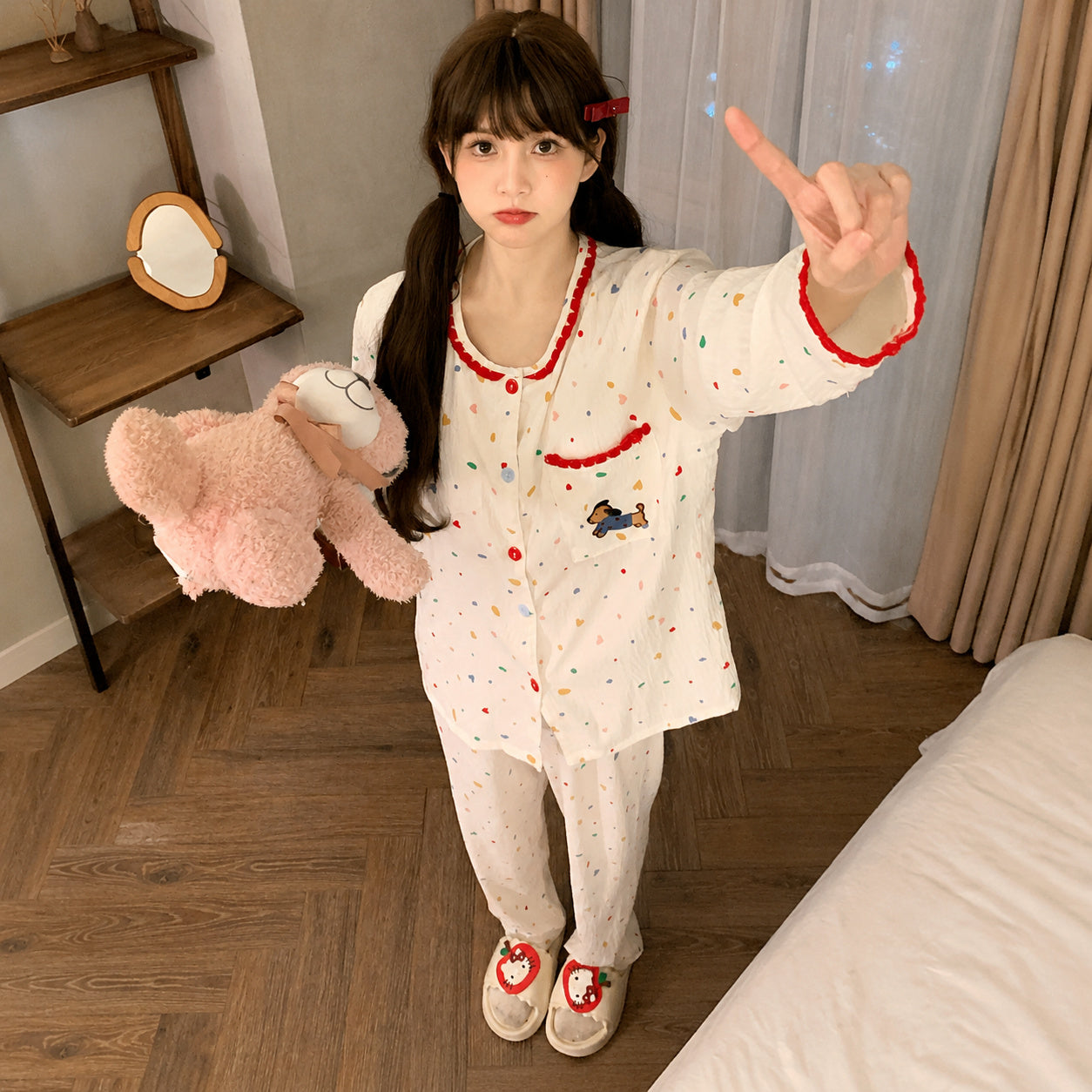 Cotton Dog Print Pajamas