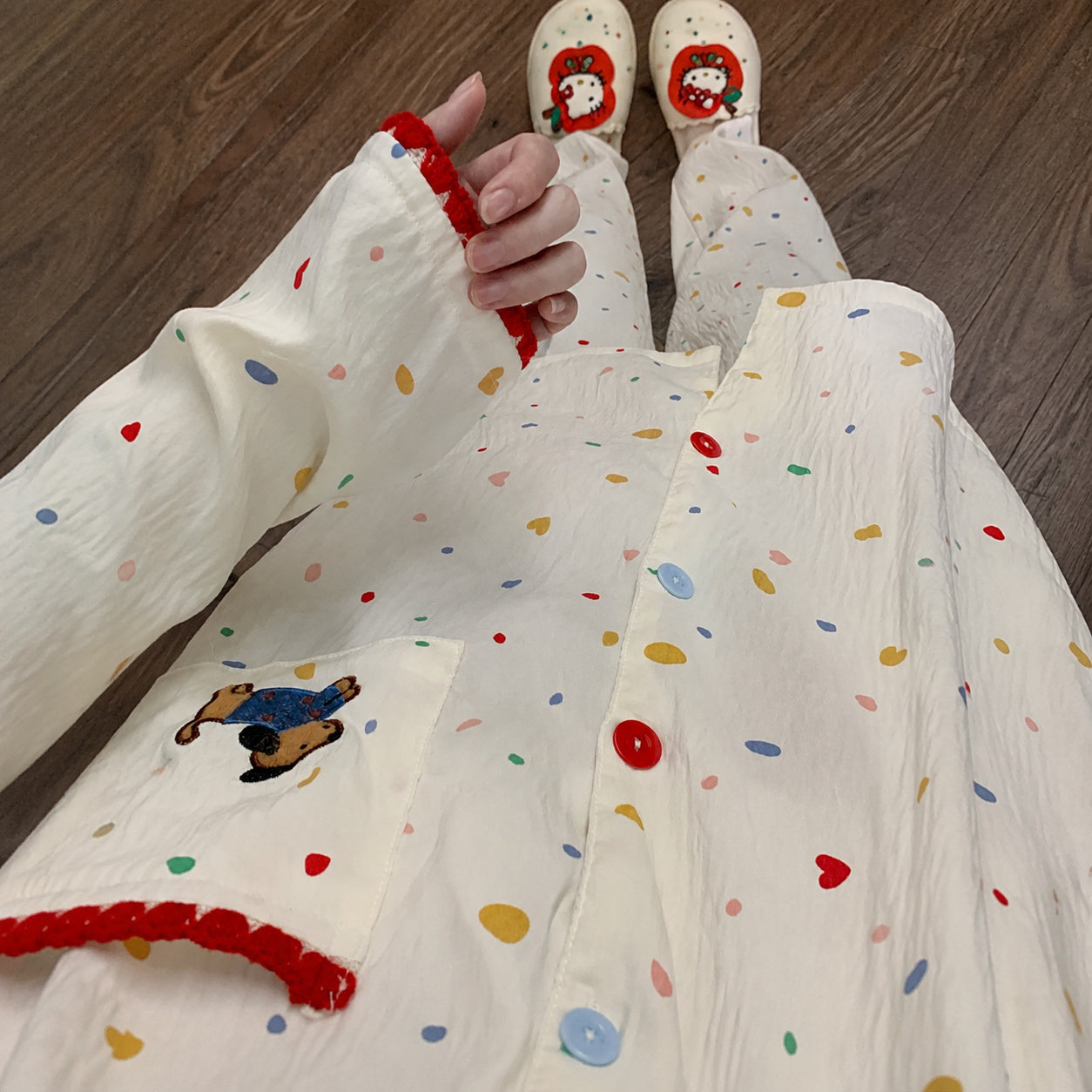 Cotton Dog Print Pajamas